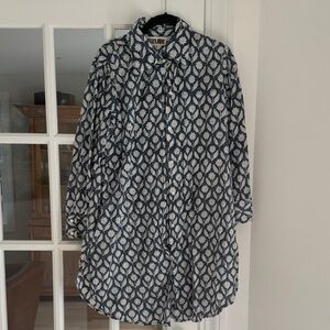 Blue and White Patterned Shirt